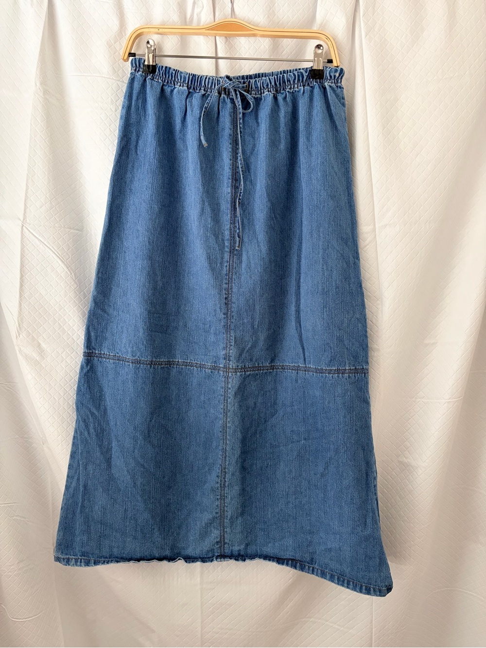 Bobbie Brooks Blue Denim Maxi Skirt with Drawstring Waist